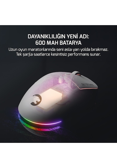 Gamepower Fenix 24.000dpı Triple Mode Kablolu/bluetooth/2.4g Beyaz Gaming Mouse Fenix