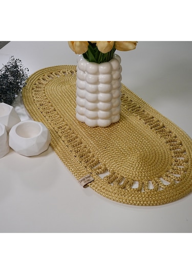 Zengin Design Home 10 Oval Runner Sarı