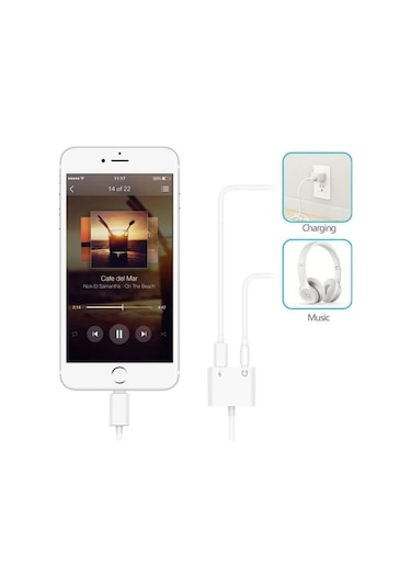 Jopus iPhone Bluetooth Modlu Baglanti Sarj 3.5mm Dönüstürücü JO-IP09 Beyaz