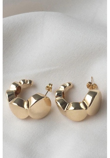 Oqqo Sıralı Daire Halka Küpe Altın