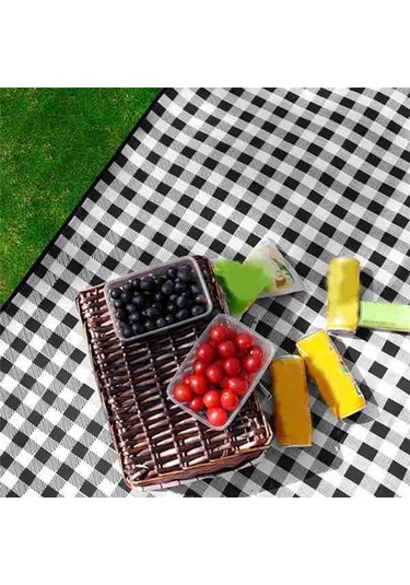 Xiaaokeji Piknik Bezi Katlanır Mat Battaniye Açık Hava Katlanır Su Geçirmez Battaniye Siyah-beyaz Siyah - Beyaz