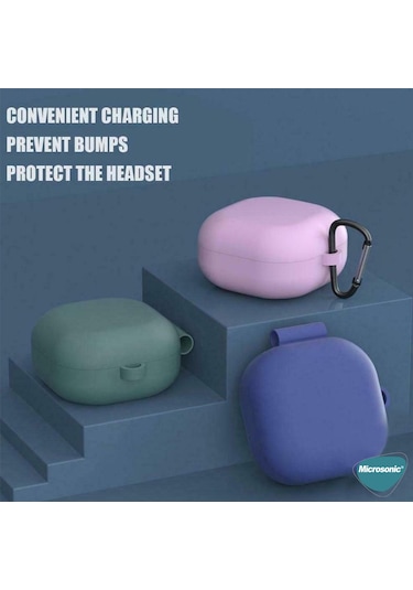 Microsonic Samsung Galaxy Buds 2 Pro Kılıf Askılı Mat Silikon Sarı