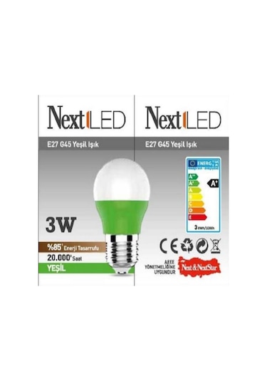 Nextled 3W Yeşil Renk Gece Lambası Çok Renkli