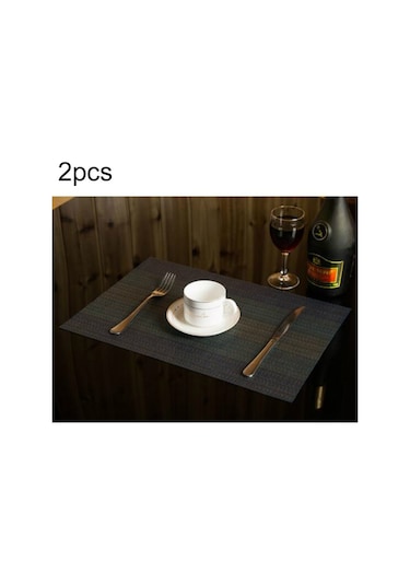 Sones 2 Adet Ev Masa Bardak Altlığı Yaratıcı Dekor Kahve İçecek Yer Matı Sofra Takımı, Boyut: 45x30cm Koyu Mavi