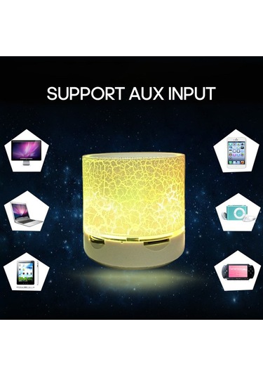 Ximistore9 Mavi A9 Minik Çatlak Desenli Hoparlör - Su Geçirmez, Bluetooth, Usb/tf Kart Desteği, Araçta/portatif, Derin Taban, Renkli Işık