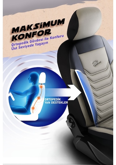 Panda Peru Serisi Pike Kumaş Ön İki Oto Koltuk Kılıfı