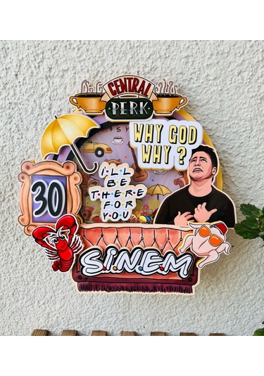 Friends Temalı İsme Özel Doğum Günü Pasta Süsü