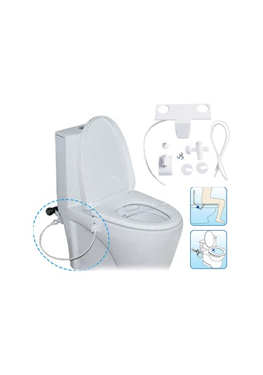 Homyl Banyo Su Spreyi Elektrikli Olmayan Mekanik Bide Klozet Beyaz