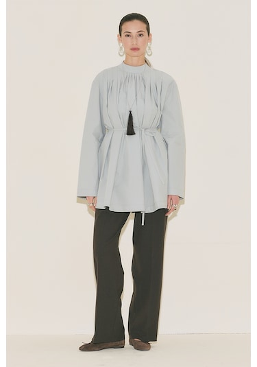 Manuka Pliseli Tunik Mavi Ss26tnk00004-22 Mavi