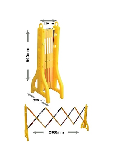 Plastik Akordiyon Tip Bariyer Sarı Katlanır Açılır Kapanır Bariyer