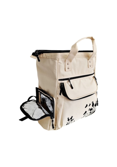 Bebek Bakım Çantası Organizatör Fonksiyonel Lüx Anne Bebek Bakım Sırt Çantası Lale Krem