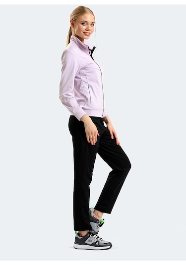 Slazenger RICHMAL Kadın Fermuarlı Dik Yaka Cepli Lila Eşofman Takımı
