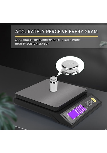 Tenfowee "ıp67 Su Geçirmez Mutfak Terazisi - 10kg/0.1g Hassas Ölçüm, Otomatik Kapanma, Usb Şarjlı" Siyah