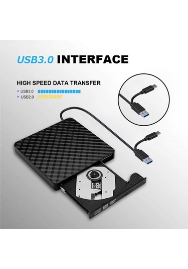 Sones Bt699 Usb / Type-c Harici Optik Sürücü Kılıfı Dizüstü Bilgisayar Dvd Yazıcı Taşınabilir İnce Disk Oynatıcı