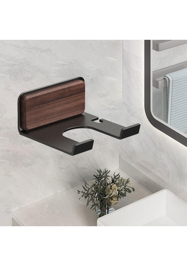 Dolıty Saç Kurutma Makinesi Tutucu Otel Duvar Ev Duvara Siyah