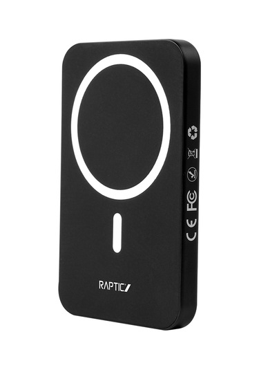 Raptic S4 Aramid-skin M-safe Şarj Özellikli Ultra İnce 600d Powerbank 15w 5000mah Siyah Siyah