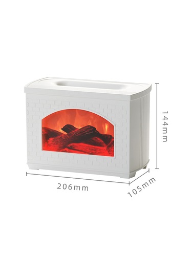 Kangvka Beyaz Usb Isıtıcı Aromaterapi Makinası: 3d Alev Efekti, 270ml Buharlayıcı, Yağ Ekleme, Su Yokken Kapanma, Sessiz Çalışma