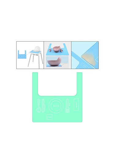 Homyl Mama Sandalyesi Placemat Bpa Free Silikon Baby Type3-yeşil Type3 Yeşil