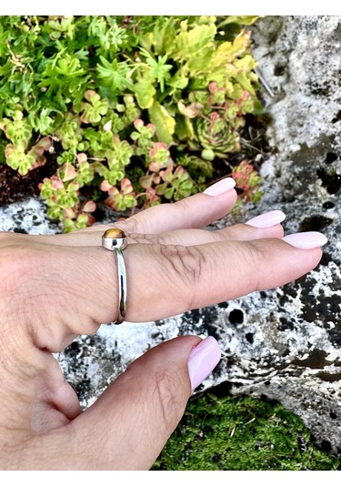 Elana Doğal Kaplan Gözü Yüzüğü 218925039 Gri