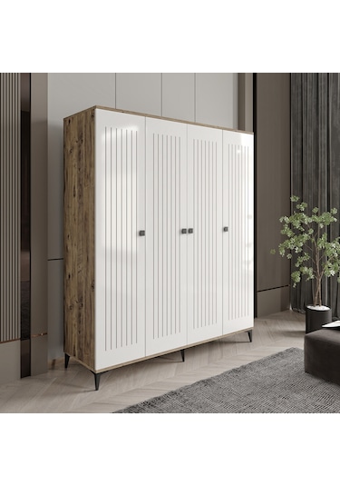 Afilli Arya 4 Kapaklı Tamamı Mdf Gardrop