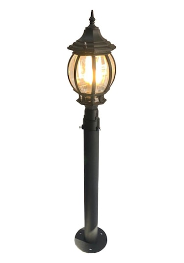 237 Cm Sekizgen Direkli Bahçe Armatürü - Bahçe Lambası -siyah
