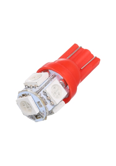 Padalink T10 Taban 12v 1w 5 Led Araba Lambası, Kırmızı Işık, 10 Adet Paket - Yüksek Parlaklık Ve Uzun Ömürlü