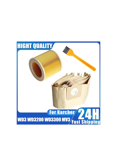 Toz Torbası Karcher Wd3 Wd3200 Wd3300 Mv3,2pcs İçin Uygundur