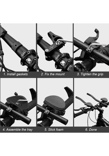 Dofolink Alüminyum Aloy Bisiklet Dinlenme Kolu, Dağ Bisikleti Yardımcı Kolu, Tt Kolu, Uzun Yol Sürüşü İçin Konforlu Tutamak