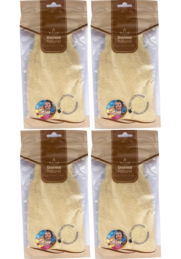Derma Naturel Bebek Banyo Eldiveni Hassas Ciltlere Özel 4 Lü Set