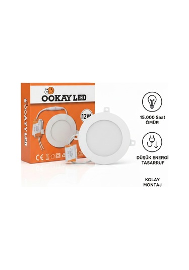 12v Led Spot Beyaz Işık Enerji Tasarruflu Sıva Altı Aydınlatma 6500k Beyaz Işık Diğer