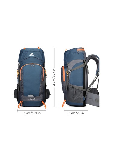 Ranyeek 65l Nilon Montaj Masağı, Su Geçirmez Outdoor Kamp Hiking Sırt Çantası, Yağmur Korumalı Çok Renkli
