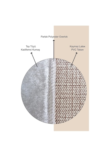 West Home Dijital Baskı Yıkanabilir Kaymaz Taban Yuvarlak Dekoratif Halı Wh 193 Beige