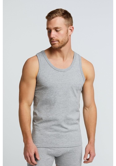 Seher Yıldızı Erkek Ekonomik Renkli Klasik Askılı Atlet 001k - 12 Adet Gri