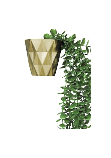 Yapay Çiçek Elmas Gold Saksıda  Yeşil Okaliptus Sarkıtı Yeşil