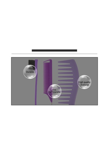 Youtek 3'lü Saç Tarak Seti - Geniş Dişli, Kuyruk Ve Çift Taraflı Fırça İle Statik Dirençli Saç Şekillendirme