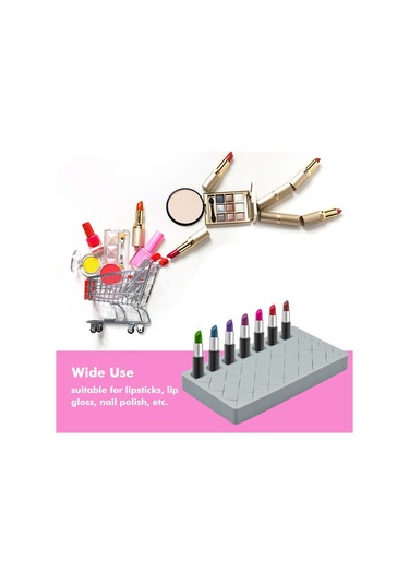 Mufunye Masaüstü Ruj Saklama Kutusu, Silikon Malzeme, Pembe Büyük Boy