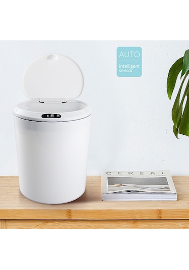 Sones Exped Smart Masaüstü Akıllı İndüksiyon Elektrikli Depolama Kutusu Araba Ofis Çöp Kutusu, Özellikler: 5l Pil Sürümü Beyaz Diğer