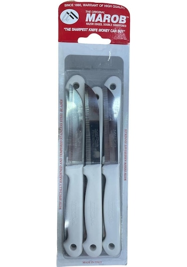 Marob 6'Lı Tırtıklı Meyve Bıçağı Beyaz 20Tf06