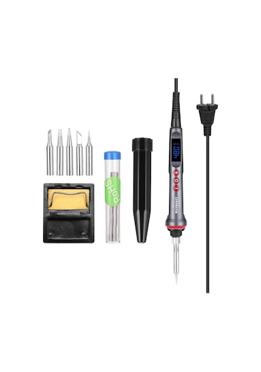 Jms Handskıt 90w Led Dijital Havya Seti Ayarlanabilir Sıcaklık Elektrikli Havya 4 Tel