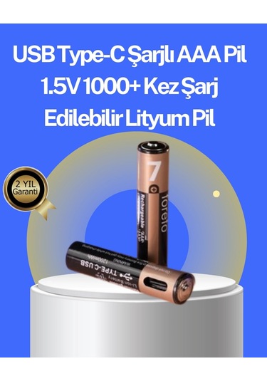 Bfs Hızlı Şarj Teknolojili Usb Şarjlı Aaa Pil 40 Dakikada Tam Şarj