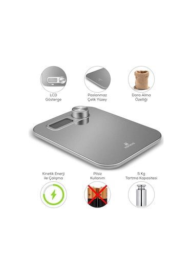Karaca x Refika Scale Self-Power Inox Mutfak Tartısı K1748