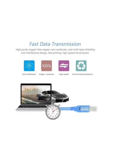Usb 2.0 Yazıcı Kablosu Printer Data Kablosu -1.8 Metre
