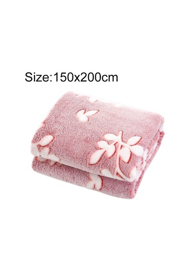 Sones Yaz İnce Mercan Flanel Ofis Uyku Örtüsü, Boyut: 150x200cm Kırmızı Şarap Yaprakları