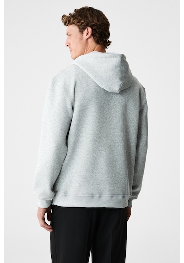 Grimelange Justus Erkek Kapüşonlu Kanguru Cepli Fermuar Yakalı Grimelanj Sweatshirt Grimelanj
