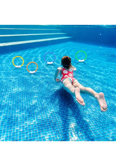 Xindoker 4 Adet Plastik Yüzme Egzersiz Halka - Su Altı Görünürlüğü İyi, Dayanıklı, Dalış Hızı Ve Çevikliği Antrenmanı İçin Havuz Alti Oyuncakları Çok Renkli