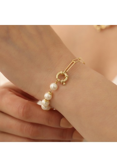 925 Ayar Gümüş Creamrose Tatlı Su İncisi Set-7.50mm