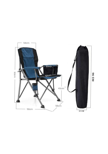 Efsane Kamp - Profesyonel Fold&go Katlanır Kamp Sandalyesi Mavi Çok Renkli