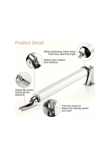 Chuangyinshop Beyaz 1 Adet Ağır Hizmet Rüzgara Dayanıklı Kapı Kapatıcı Ayarlanabilir Hız Yumuşak Kapanma Dokunmatik Ve Uzaktan Kumandalı