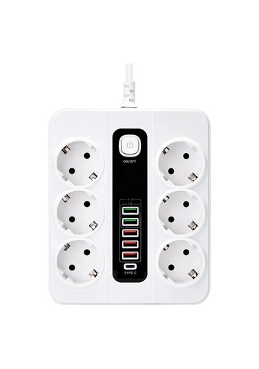 Hp-h04 3000w 10amper 6 Lı 2metre Uzatma Kablolu Çoklu Termal Akım Priz Belirtilmemiş