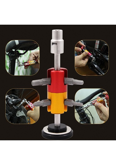 Jeemson Bisiklet İçin Orta Boş Eksenli Diş Plakası Araçları - Gizli Taşınabilir T25 Altıgen Anahtar - 21mm Ve Altı Boş Basınç Disklerine Uygun - Siyah Çok Renkli